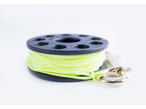 Катушка с линем 20м + карабин желтый