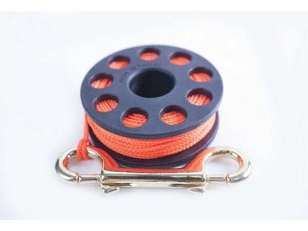 Катушка с линем 15м + карабин оранж