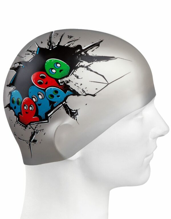 Шапочка Hello Dude юниор серая силикон