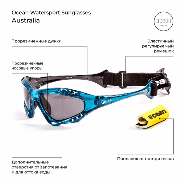 Очки OCEAN Australia Transparent Blue / Grey Polarized lenses