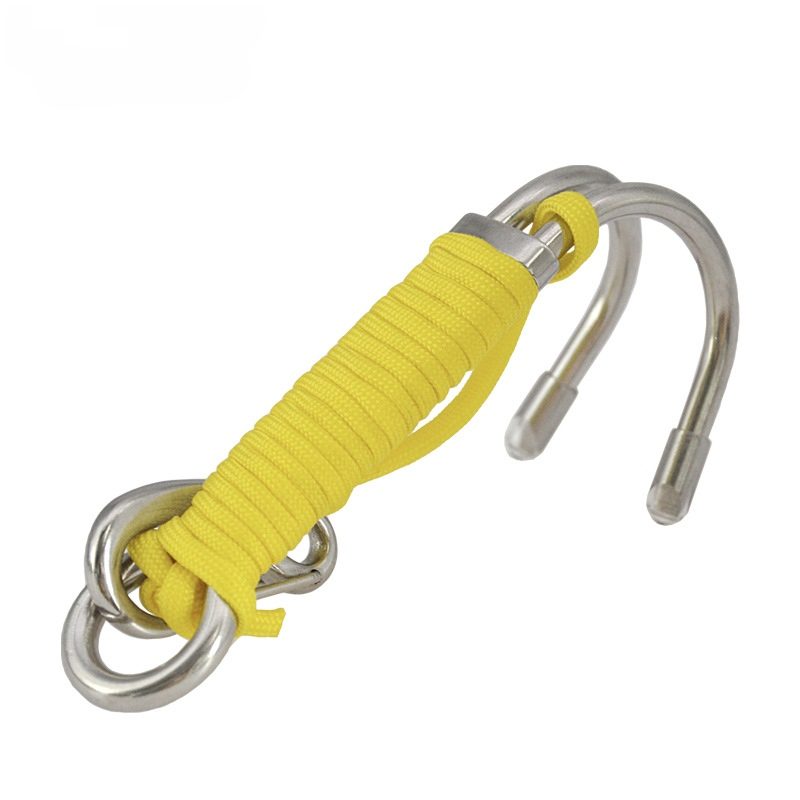 Крюк рифовый двойной с линем и карабином Крюк двойной с линем и карабином — изображение 1