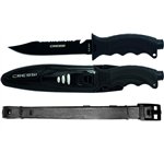 Нож Cressi BORG, черное лезвие 26.5см