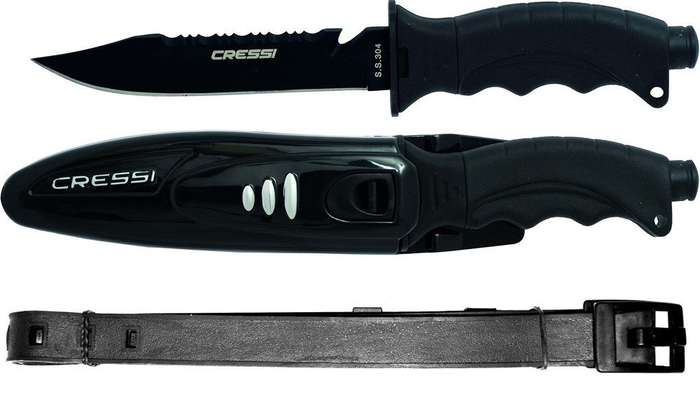 Нож Cressi BORG, черное лезвие 26.5см Нож Cressi BORG, черное лезвие 26.5см — изображение 1