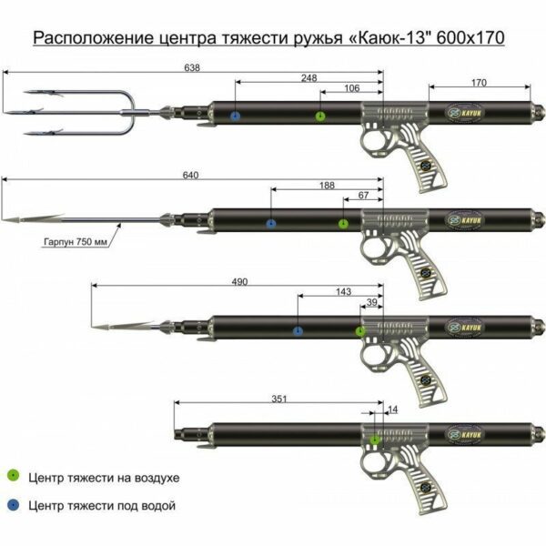Ружье Каюк-13 600х170 пневмовакуумное