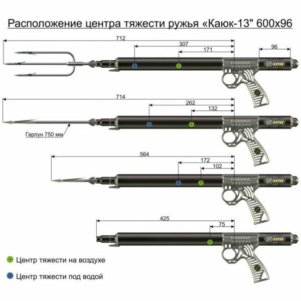 Ружье Каюк-13 600х96 пневмовакуумное