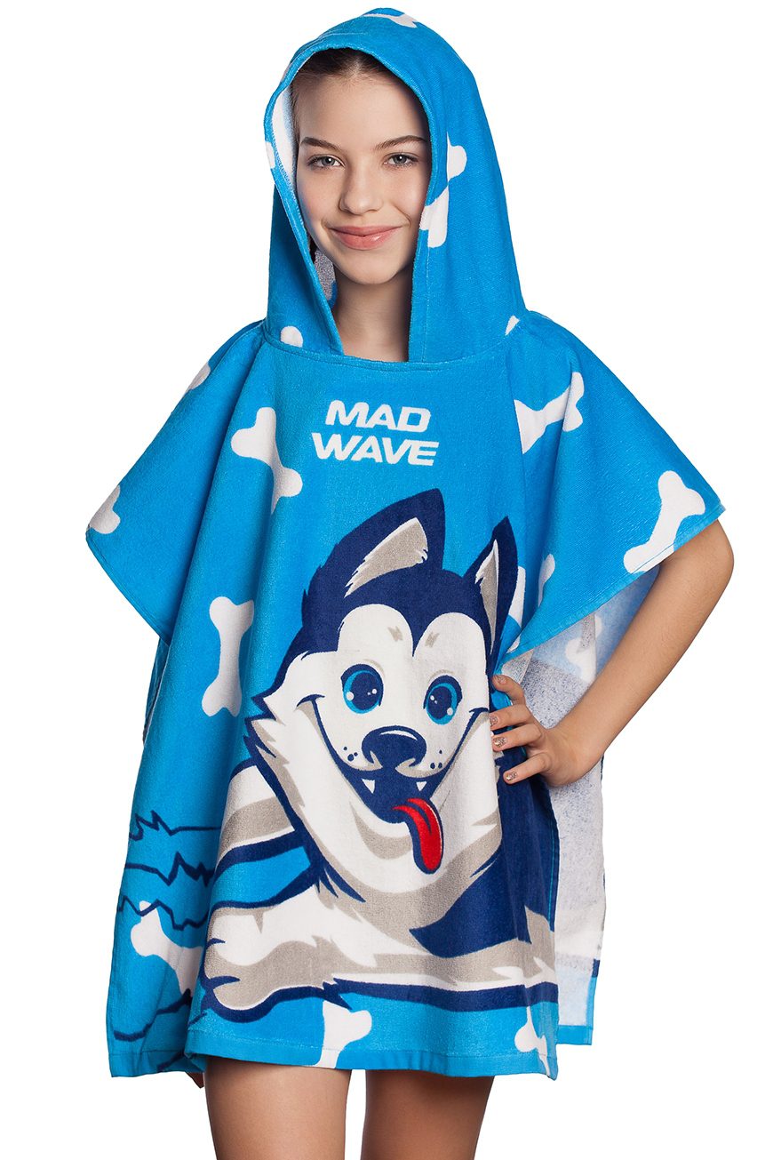 Пончо MadWave Husky детское 70*130см синее Пончо MadWave Husky детское 70*130см синее — изображение 1