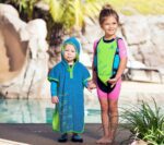 Накидка детская синий/зеленый