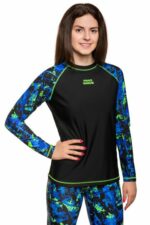 Футболка лайкра MadWave женская длинный рукав синяя
