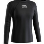 Футболка лайкра MadWave женская длинный рукав чёрная