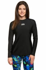 Футболка лайкра MadWave женская длинный рукав чёрная — изображение 3