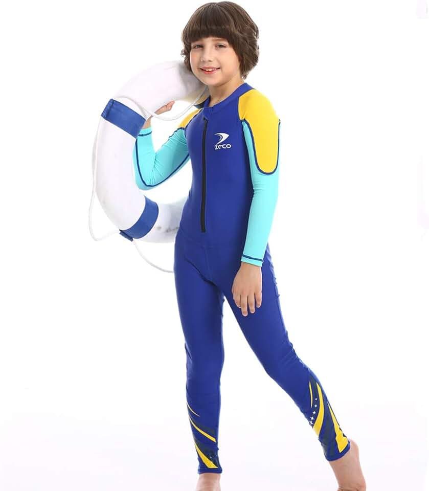 51lwc6vg7zl._ac_ul960_ql65_ Гидрокостюм ZCCO 2,5мм детский голубой передняя молния — изображение 1