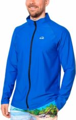 Футболка iQ UV 300+ мужская синяя на молнии длинный рукав