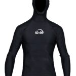 Футболка iQ UV 300 лайкра мужская длинный рукав с капюшоном чёрный