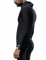 Футболка iQ UV 300 лайкра мужская длинный рукав с капюшоном чёрный — изображение 3
