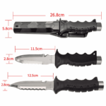 Нож водолазный острый конец черный — изображение 3