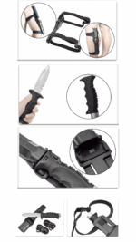 Нож водолазный тупой конец черный — изображение 10