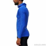 Футболка iQ UV 300 лайкра мужская длинный рукав с капюшоном синий — изображение 3