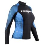 Футболка Galaxy лайкра черный/синий длинный рукав женская