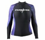 Футболка Galaxy лайкра черный/фиолетовый длинный рукав женская