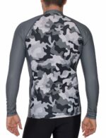 Футболка iQ лайкра UV 230 мужская камуфляж серый длинный рукав — изображение 3
