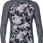 Футболка iQ лайкра UV 230 мужская камуфляж серый длинный рукав