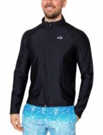 Футболка iQ UV 300+ мужская черная на молнии длинный рукав — изображение 4