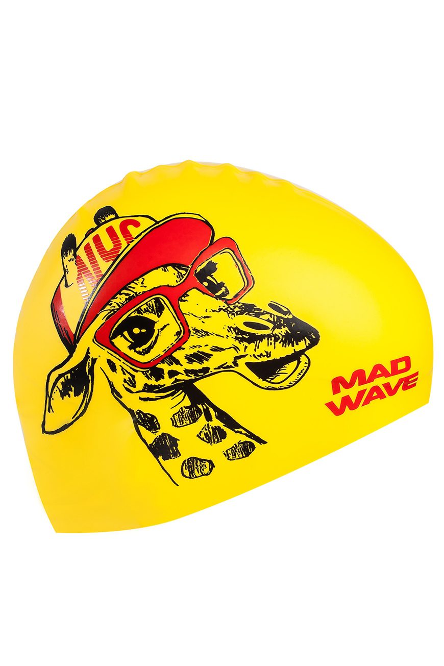 m0570_09_0_06w__mad_wave__giraffe__yellow__one_size_3 Шапочка силиконовая Giraffe юниор — изображение 1