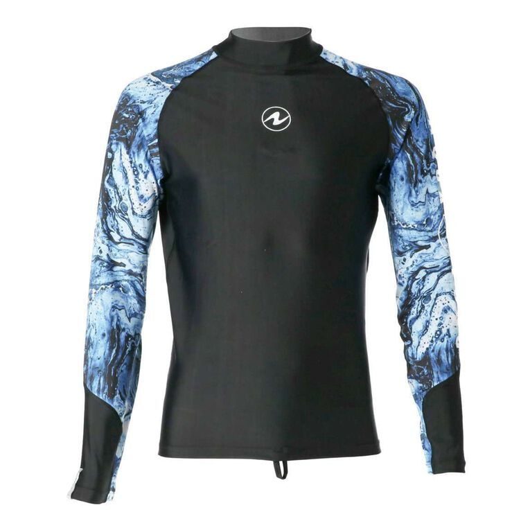 man_ls_navywhite Футболка Aqualung лайкра черный/синий длинный рукав мужская — изображение 1