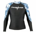 Футболка Marble лайкра черный/синий длинный рукав мужская