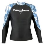 Футболка Marble лайкра черный/синий длинный рукав мужская