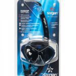 Комплект Sargan Барракуда маска+трубка чёрный силикон