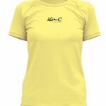 Футболка iQ лайкра UV 300 женская короткий рукав свободный крой жёлтый