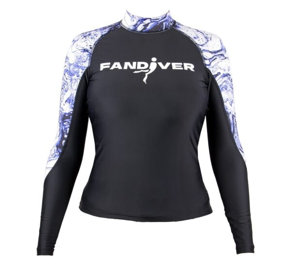 Футболка Marble лайкра фиолетовый длинный рукав женская