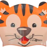 Шапочка силиконовая Тигренок детская оранжневая