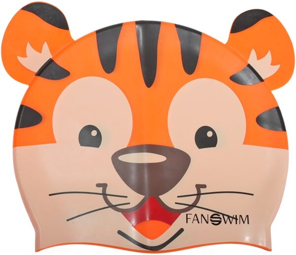 Шапочка силиконовая Тигренок детская оранжневая